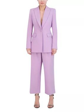 BCBGMaxAzria Lavender Tailored Blazer and Wide-Leg Trousers